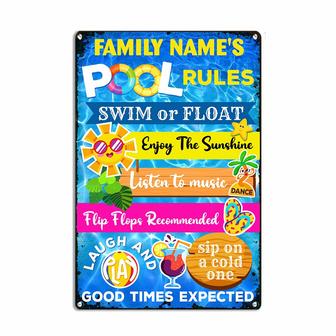 Personalized Funny Pool Gifts, Pool Outdoor Summer Metal Sign - Thegiftio UK