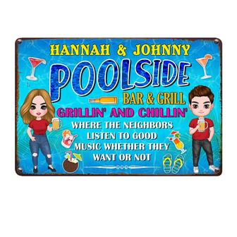 Personalized Vintage Metal Sign for Pool Lovers - Thegiftio UK