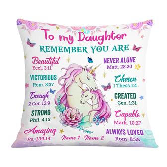 Personalized Unicorn Daughter Granddaughter From Mom Grandma Pillow - Thegiftio