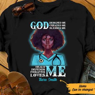 Personalized BWA Nurse God Loves Me T Shirt - Thegiftio UK