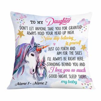 Personalized Mom Grandma To Daughter Granddaughter Gifts, Unicorn Pillow - Thegiftio