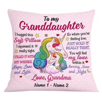 Personalized Mom Grandma Daughter Granddaughter Gifts, Hug This Unicorn Pillow - Thegiftio