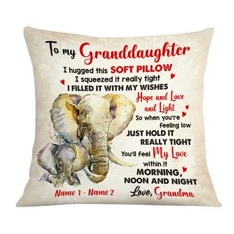Personalized Mom Grandma Daughter Granddaughter Hug This Elephant Pillow - Thegiftio UK