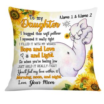 Personalized Elephant Daughter Granddaughter Pillow - Thegiftio UK