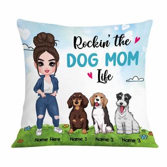 Personalized Dog Owner Mom, Rocking The Dog Mom Life Pillow - Thegiftio