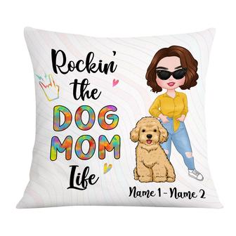 Personalized Funny Dog Mom Gifts, Rockin The Dog Mom Life Pillow - Thegiftio