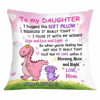 Personalized Dinosaur Mom Grandma To Son Grandson Daughter Granddaughter Hug This Pillow - Thegiftio