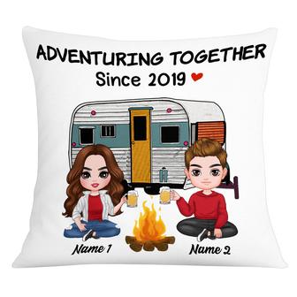 Personalized Couple Adventure Gifts, Adventuring Together Couple Pillow - Thegiftio