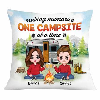 Personalized Camping Campsite Memory Couple Pillow - Thegiftio UK