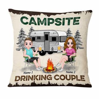 Personalized Love Camping Drinking Team Pillow - Thegiftio UK