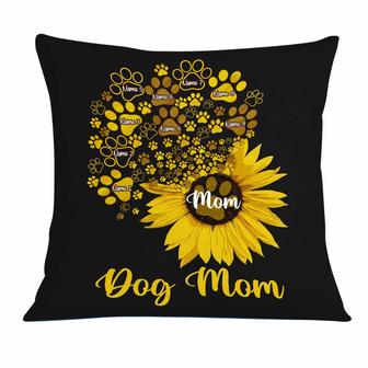 Personalized Dog Owner Mom Sunflower Pillow - Thegiftio