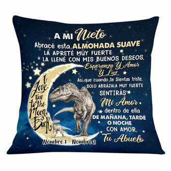 Personalized Hug This Mom Grandma Granddaughter Daughter Dad Grandpa Son Grandson Dinosaur Spanish Pillow - Thegiftio