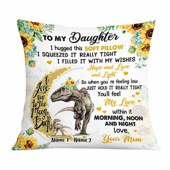 Personalized Mom Grandma Granddaughter Daughter Dad Grandpa Son Grandson Dinosaur Pillow - Thegiftio