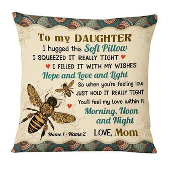 Personalized Bee Mom Grandma To Daughter Granddaughter Son Grandson Hug This Pillow - Thegiftio UK