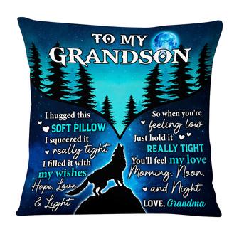 Personalized Mom Grandma Granddaughter Grandson Wolf Pillow - Thegiftio