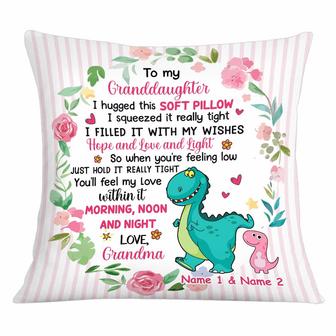 Personalized Dinosaur Mom Grandma To Daughter Granddaughter Hug This Pillow - Thegiftio UK