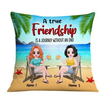 Personalized Gift for Her, BFF Gift, Friendship, Beach Friendship Is A Journey Without An End Pillow - Thegiftio UK