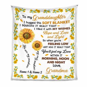 Personalized Sunflower Mom Grandma Daughter Granddaughter Son Grandson Hug This Pillow JR33 81O34 - Thegiftio UK