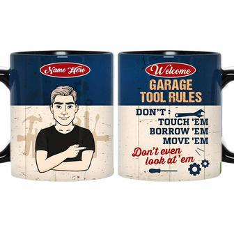 Personalized Dad Grandpa Garage Tool Rules Mug - Thegiftio UK