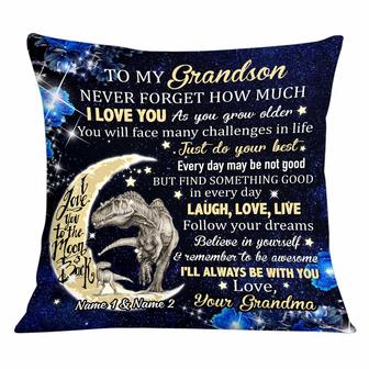 Personalized Dinosaur Daughter Granddaughter Son Grandson Pillow - Thegiftio