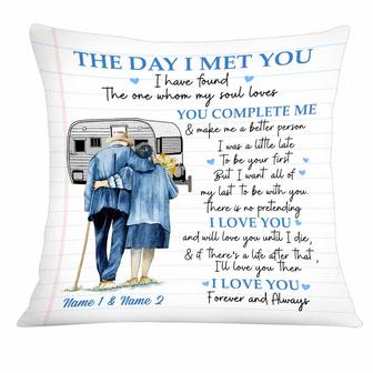 Personalized Old Couple The Day I Met You Pillow - Thegiftio UK