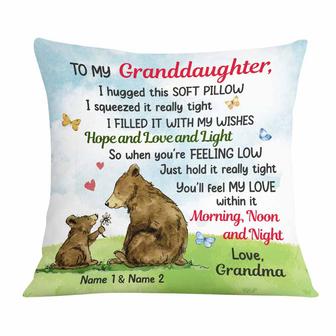 Personalized Granddaughter Daughter Grandson Son Gift, Bear Hug This Pillow - Thegiftio