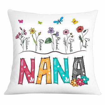 Personalized Mothers Day, Mom Grandma Grammy Grandma With Flower Pillow - Thegiftio