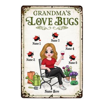 Personalized Mom Grandma Love Bugs Metal Sign - Thegiftio UK