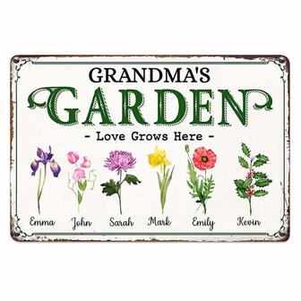Personalized Mom Grandma Garden Metal Sign - Thegiftio UK