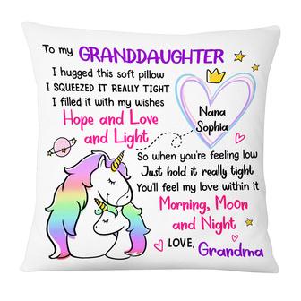Personalized Granddaughter Drawing Hug This Pillow - Thegiftio UK