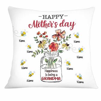 Personalized Mom Grandma Flowers Pillow - Thegiftio UK