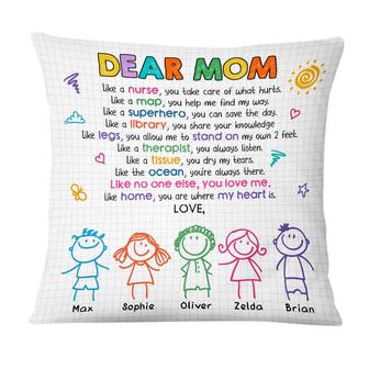 Personalized Mom Grandma Being My Friend Drawing Pillow - Thegiftio