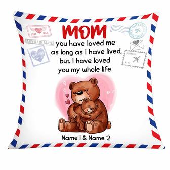 Personalized Mother's Day Mom Grandma Bear Pillow - Thegiftio
