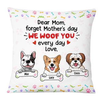 Personalized Dog Mom Mother's Day Gift, I Woof You Pillow - Thegiftio UK