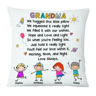 Personalized Mom Grandma Grandchildren Drawing Pillow - Thegiftio UK