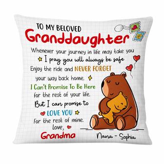 Personalized Grandma Granddaughter Love Drawing Pillow - Thegiftio UK