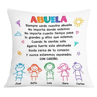 Personalized Grandma Spanish Abuela Drawing Pillow - Thegiftio UK