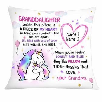 Personalized Granddaughter Unicorn Drawing Pillow - Thegiftio