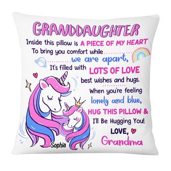 Personalized Mom Grandma Unicorn Drawing Pillow - Thegiftio