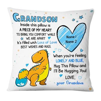 Personalized Mom Grandma Dinosaur Drawing Pillow - Thegiftio UK