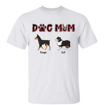 Dog Mom Pattern Walking Dog Custom T-Shirt - Dog Lovers Gift - Thegiftio UK
