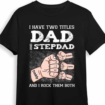 Personalized Step Dad Hand Fist Bump T Shirt - Thegiftio UK