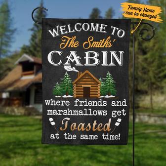 Personalized Forest Cabin Flag for Homeowners - Thegiftio UK