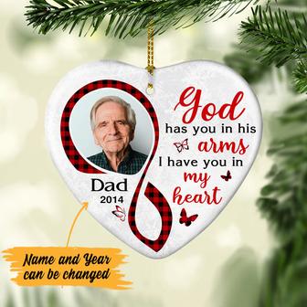 Personalized Memorial Mom Dad Butterfly Heart Ornament NB212 87O57 - Thegiftio UK