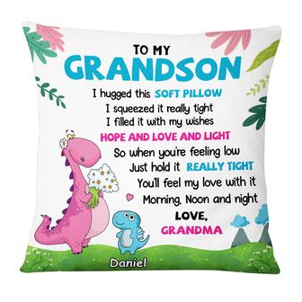 Personalized Grandma Granddaughter Mom Daughter Gift, Dinosaur Hug This Pillow - Thegiftio UK