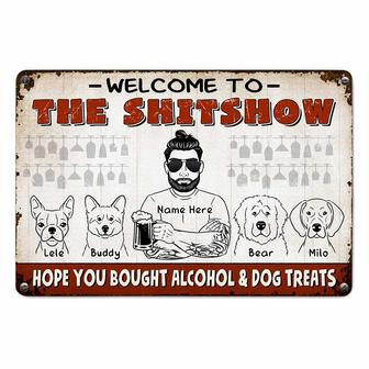 Personalized Dog Dad Grandpa Metal Sign for Him - Thegiftio UK