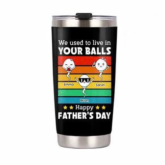 Personalized Dad Grandpa Funny Steel Tumbler - Thegiftio