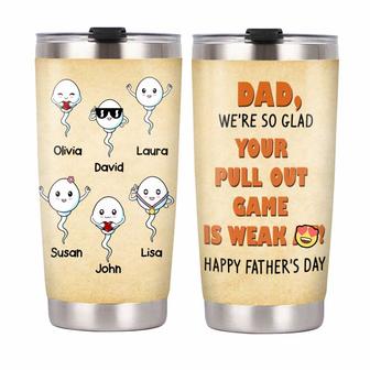 Personalized Dad Grandpa Funny Steel Tumbler - Thegiftio