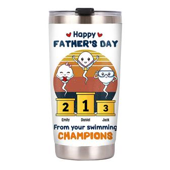 Personalized Dad Grandpa Funny Steel Tumbler - Thegiftio