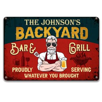 Personalized Dad Grandpa BBQ Grill Metal Sign - Thegiftio